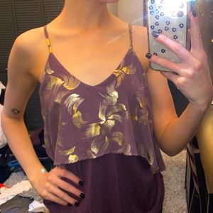 Urban Outfitters lilac and gold tank top